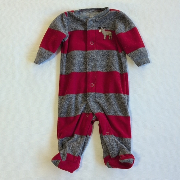 carter's 2-pack newborn winter fleece snap footie sleeper pajama bundle baby boy - Picture 7 of 10